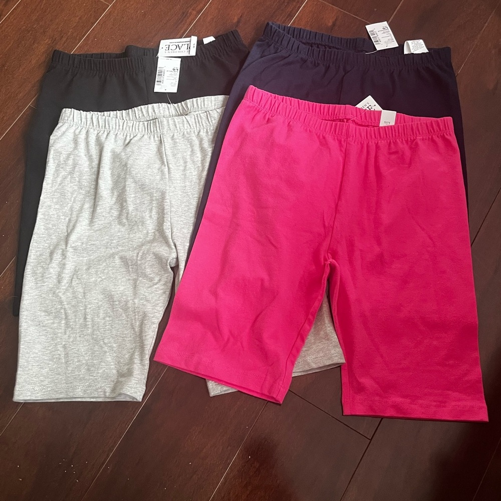 NWT - Set of 4 Children's Place Girls Size Latge (10/12) Legging Biker Shorts